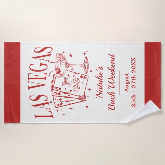 Aangepaste bruid en bruidsmeisje Las Vegas Bachelo Strandlaken (Voorkant)