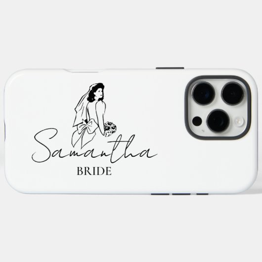 Aangepaste bruid naam cadeau Case-Mate iPhone case (Achterkant (horizontaal))