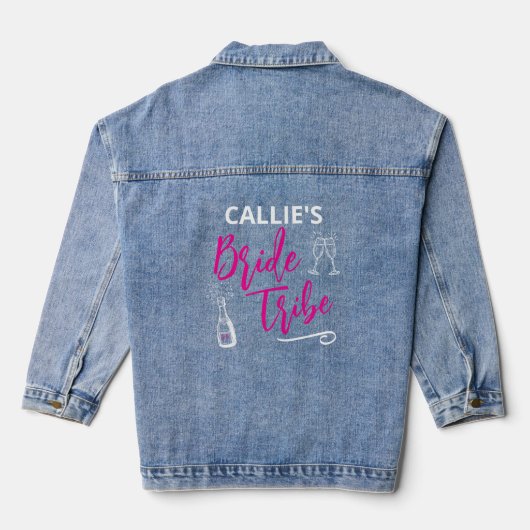 Aangepaste Bruid Stam Bruidsmeisjes Uitstapje Denim Jacket (Achterkant)