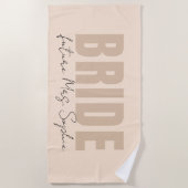 Aangepaste bruid | Toekomstige Mrs. Naam Cadeau Strandlaken (Voorkant)