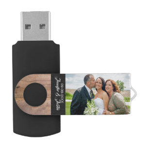 Aangepaste bruiddrijfveren - Familiefoto's Swivel USB 2.0 Stick