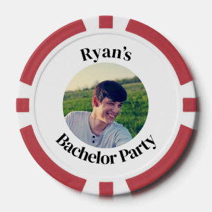 Aangepaste Bruidegom Gezicht Bachelorfeest Poker Chips