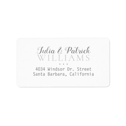 Aangepaste bruidegom namen Thuisadres Etiket (Voorkant)