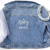 Aangepaste bruids bruiloft script Jean Denim Jacket