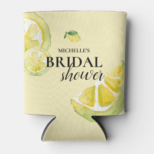 Aangepaste bruidsdouche Gele Citroen Blikjeskoeler