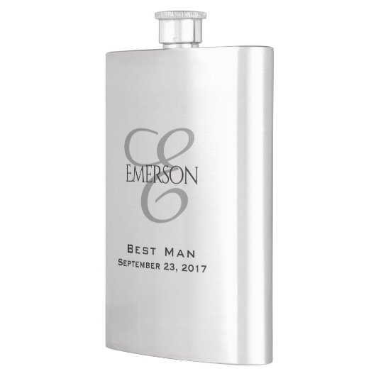 Aangepaste bruidsfeest | Chic Script Wedding Keeps Heupfles (Links)