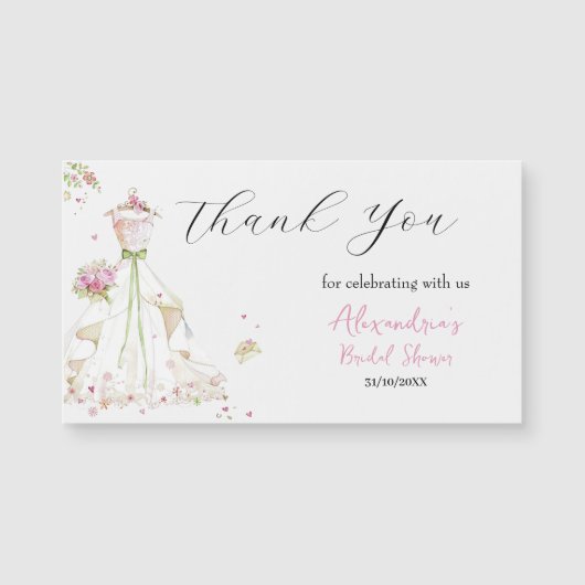 Aangepaste bruidsfeestjurk Bedankt (Voorkant)
