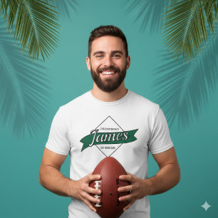 Aangepaste Bruidsjonker James Vintage Groene Lint T-shirt