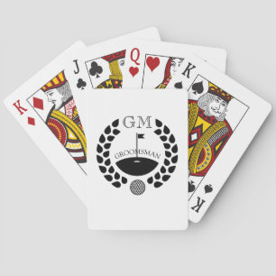 Aangepaste Bruidsjonker Monogram Naam Pokerkaarten