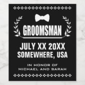 Aangepaste bruidsjonker wijn etiket (Enkel label)