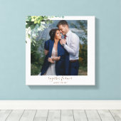 Aangepaste bruidsmeisje bruiloftsgeschenken groen canvas afdruk (Insitu (Houten vloer))