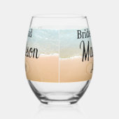 Aangepaste bruidsmeisje cadeau Strand bruiloft har Wijnglas Zonder Voet (Rechts)