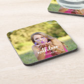 Aangepaste bruidsmeisje foto eenvoudige moderne ve bier onderzetter (Linkerzijde)