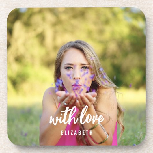 Aangepaste bruidsmeisje foto eenvoudige moderne ve bier onderzetter (Voorkant)