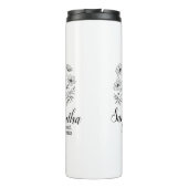 Aangepaste bruidsmeisje naam Floral Thermosbeker (Achterkant)