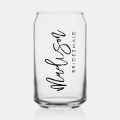 Aangepaste bruidsmeisje naam Gift Modern Elegant S Blikvorm Glas (Voorkant)