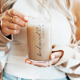 Aangepaste bruidsmeisje naam Gift Modern Elegant S Blikvorm Glas