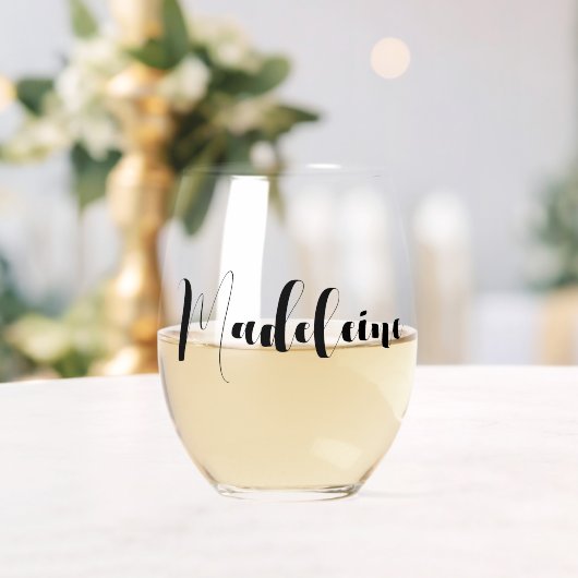 Aangepaste bruidsmeisje naam Whimsical Script Wijnglas Zonder Voet (Insitu (Huwelijk))