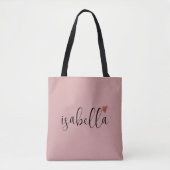 Aangepaste bruidsmeisje script naam roze draagtas (Voorkant)