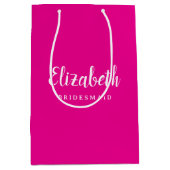 Aangepaste bruidsmeisje typografie script naam top medium cadeauzakje (Voorkant)