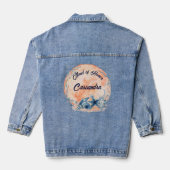 Aangepaste bruidsmeisje waterverf schelp zeester denim jacket (Achterkant)