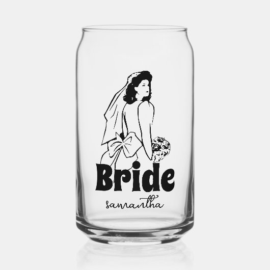 Aangepaste bruidsnaam blikvorm glas (Voorkant)