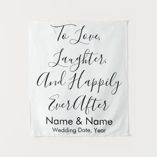 Aangepaste bruiloft achtergrond, bijtende zoekbann wandkleed (Voorkant)