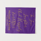 Aangepaste bruiloft achtergrond Paarse gouden prop Wandkleed (Voorkant (horizontaal))