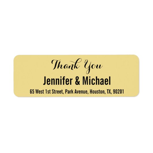 Aangepaste bruiloft Bedankt Je retouradres Label (Voorkant)