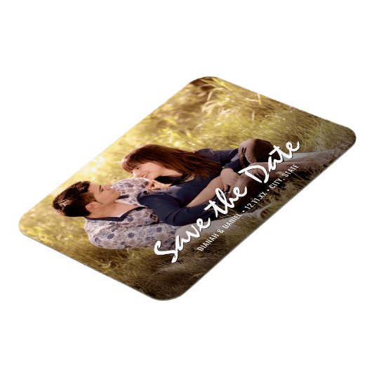 Aangepaste bruiloft Bewaar de datum Foto Koelkast Magneet (Linkerzijde)