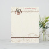 Aangepaste bruiloft Cake Modern Dot Stripe Swirls Briefhoofd (Staand voorkant)