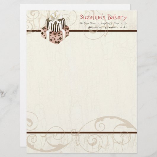 Aangepaste bruiloft Cake Modern Dot Stripe Swirls Briefhoofd (Voorkant / Achterkant)