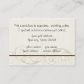 Aangepaste bruiloft Cake Modern Dot Stripe Swirls Visitekaartje (Achterkant)