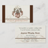 Aangepaste bruiloft Cake Modern Dot Stripe Swirls Visitekaartje (Voorkant / Achterkant)