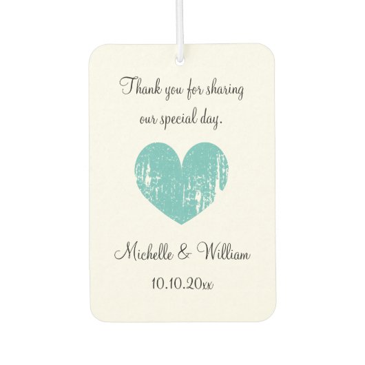 Aangepaste bruiloft dank u voor auto luchtverfriss luchtverfrisser (Voorkant)