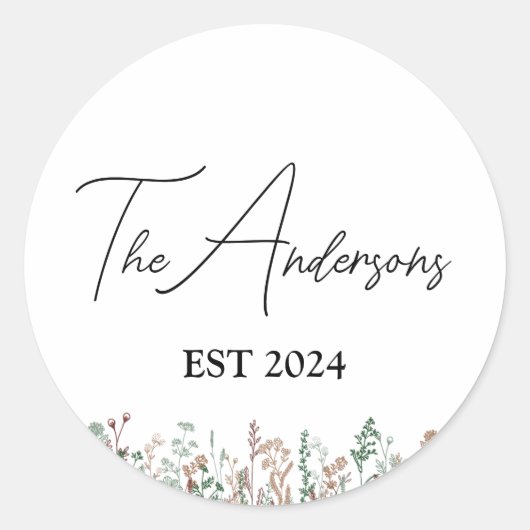 Aangepaste bruiloft envelop afdichtingen ronde sticker (Voorkant)