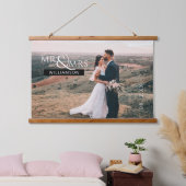 Aangepaste bruiloft Foto Art Print Hangend Wandkleed (Slaapkamer)