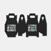 Aangepaste bruiloft foto collage zwart bedankdoosjes (Uitgevouwen)