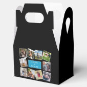 Aangepaste bruiloft foto collage zwart bedankdoosjes (Geopend)