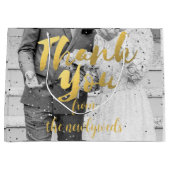 Aangepaste bruiloft foto dank u geschenk tas large cadeauzakje (Voorkant)