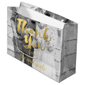 Aangepaste bruiloft foto dank u geschenk tas large cadeauzakje (Voorkant Gekanteld)