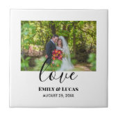 Aangepaste bruiloft foto Eenvoudige legante kallig Tegeltje (Voorkant)