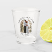 Aangepaste bruiloft foto Elegante Arch Modern Shoo Shot Glas (Voorkant)