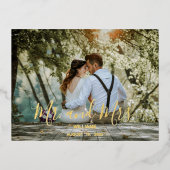 Aangepaste bruiloft foto Hartelijk dank Folie Feestdagen Briefkaart (Voorkant)