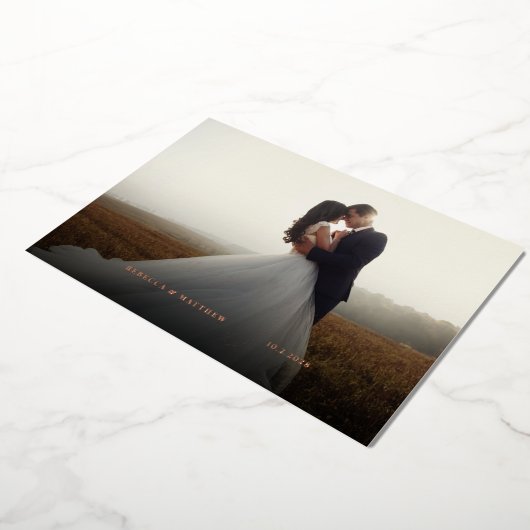 Aangepaste bruiloft foto Hartelijk dank Folie Uitnodiging (Gedraaid)