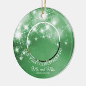 Aangepaste bruiloft foto keramisch ornament (Links)