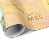 Aangepaste bruiloft foto-koulage met CustomText Cadeaupapier (Rol Hoek)