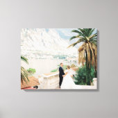 Aangepaste bruiloft foto lang landschap canvas afdruk (Voorkant)