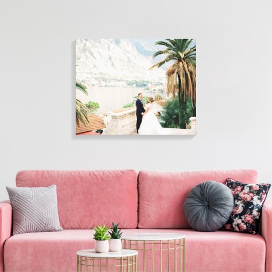 Aangepaste bruiloft foto lang landschap canvas afdruk (Insitu (Woonkamer))