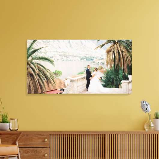 Aangepaste bruiloft foto lang landschap canvas afdruk (Insitu (Woonkamer))